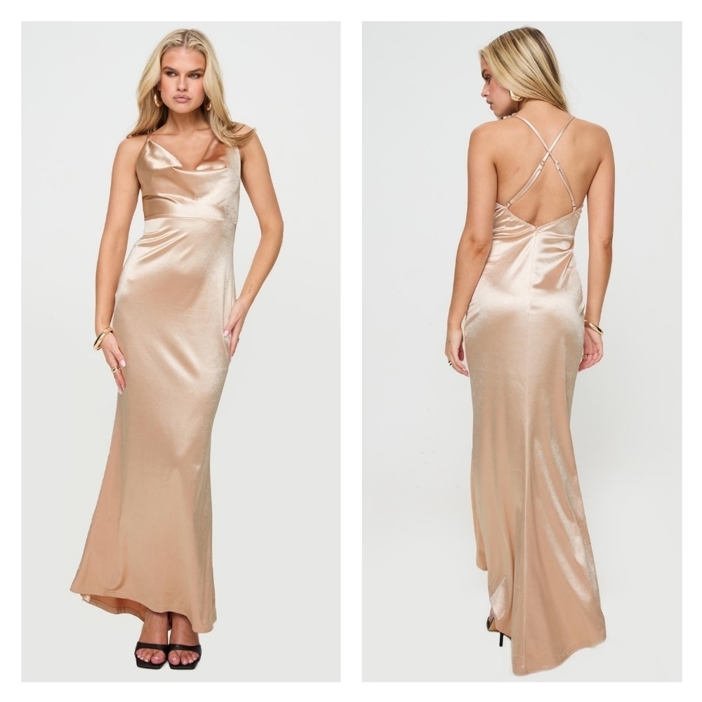 Princess Polly Dubois Maxi Dress In Champagne